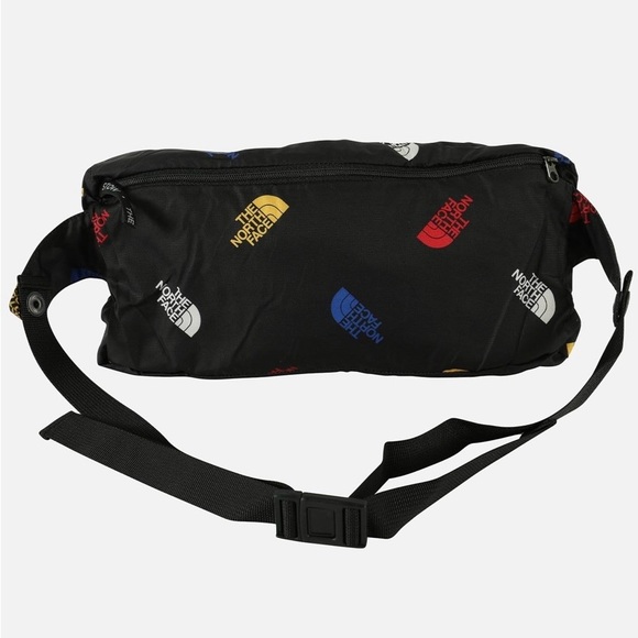 The  North Face Mens Jacket All-Over Logo Fanorak Jacket Black Multicolor Large - Picture 16 of 16